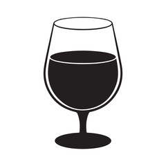 Wine Glass Silhouette vector on white background 