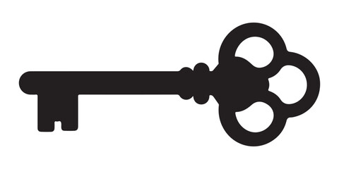 Key silhouette vector on white background 