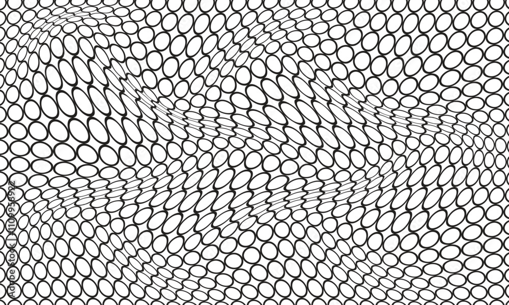 Poster abstract monochrome geometric outline dot wave pattern can be used background.