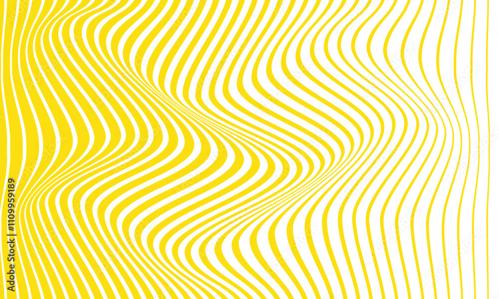 Poster abstract monochrome geometric big to small yellow wave line pattern can be used background.
