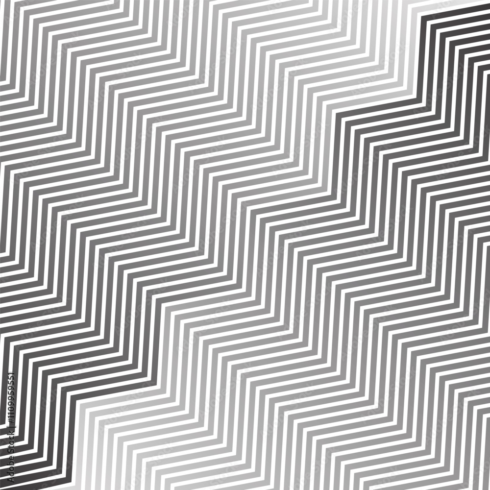 Poster abstract monochrome geometric black white gradient corner wave line pattern can be used background.