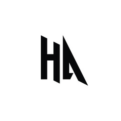 Obraz premium HA monogram logo design letter text name symbol monochrome logotype alphabet character simple logo