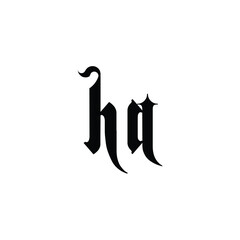 HA monogram logo design letter text name symbol monochrome logotype alphabet character simple logo