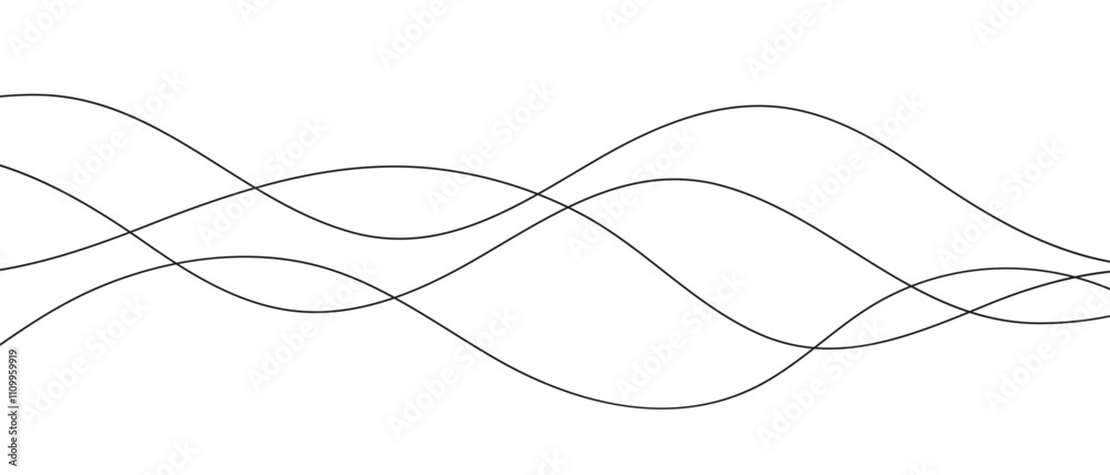 Poster abstract monochrome geometric curve wavy line can be used background.