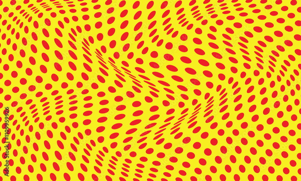 Aufkleber abstract monochrome geometric red wavy dot pattern can be used background.