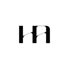 HA monogram logo design letter text name symbol monochrome logotype alphabet character simple logo