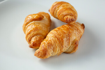 A closeup view of mini croissants.