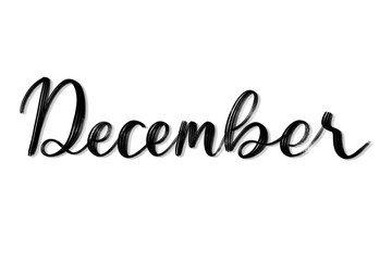 December hand drawn lettering