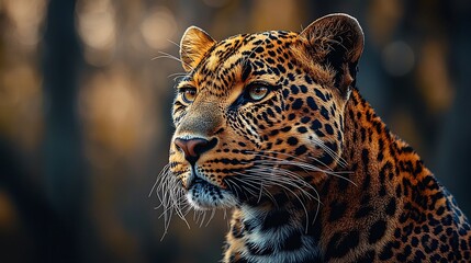 Fototapeta premium Intense Gaze of a Majestic Leopard Showcasing Power and Grace in the Wild