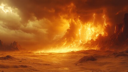 Fototapeta na wymiar Fiery Storm