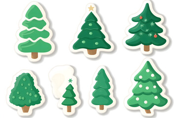 Cute Simple 3D Christmas Tree Stickers for Decoration