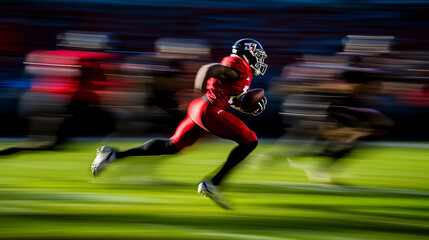 Speed of the Game: American Football Player in Motion