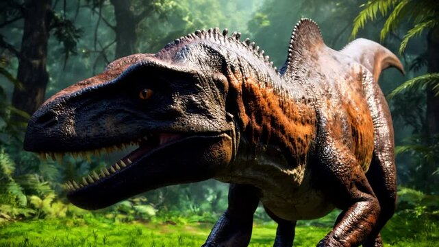 A T-Rex dinosaur in a fantastic jungle. 03.