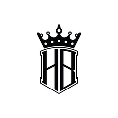 HB monogram logo design letter text name symbol monochrome logotype alphabet character simple logo