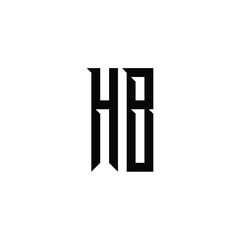 HB monogram logo design letter text name symbol monochrome logotype alphabet character simple logo