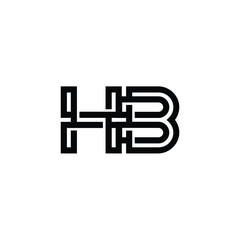 HB monogram logo design letter text name symbol monochrome logotype alphabet character simple logo