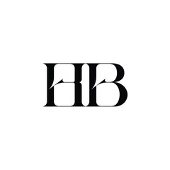 HB monogram logo design letter text name symbol monochrome logotype alphabet character simple logo