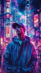 Obraz premium Confident Young Man in Stylish Streetwear Portrait