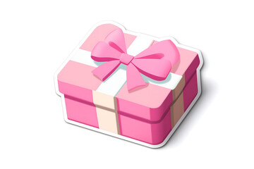 Obraz premium Cute 3D Gift Box Illustration in Pink Color