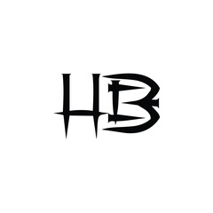 HB monogram logo design letter text name symbol monochrome logotype alphabet character simple logo