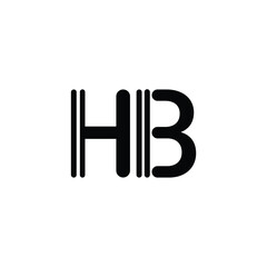 HB monogram logo design letter text name symbol monochrome logotype alphabet character simple logo