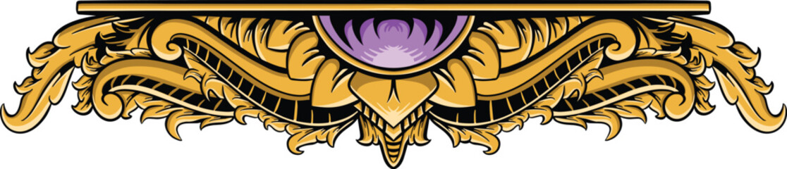 Wedding Luxury Ornament with Jewel Shape Decorative Engraved Vintage