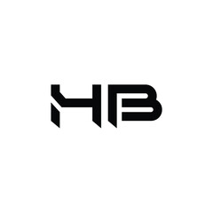 HB monogram logo design letter text name symbol monochrome logotype alphabet character simple logo