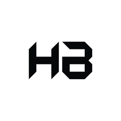HB monogram logo design letter text name symbol monochrome logotype alphabet character simple logo