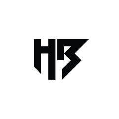 HB monogram logo design letter text name symbol monochrome logotype alphabet character simple logo