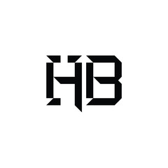 HB monogram logo design letter text name symbol monochrome logotype alphabet character simple logo