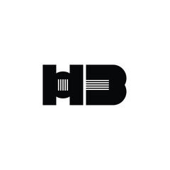 HB monogram logo design letter text name symbol monochrome logotype alphabet character simple logo