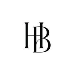 HB monogram logo design letter text name symbol monochrome logotype alphabet character simple logo