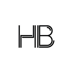 HB monogram logo design letter text name symbol monochrome logotype alphabet character simple logo
