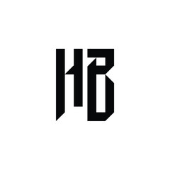 Obraz premium HB monogram logo design letter text name symbol monochrome logotype alphabet character simple logo