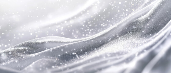 Silver Glitter Waves: Dreamy Ethereal Background, Sparkling Moonlight, Swirling Patterns
