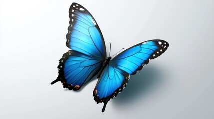 Majestic blue butterfly display nature reserve wildlife photography calm background close-up insight