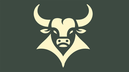 Bull head silhouette logo in flat style