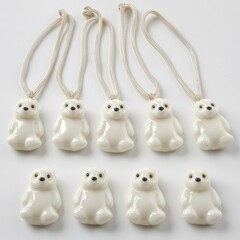 Charming polar bear figurines art studio collectible decor cozy environment creative viewpoint whimsical concept