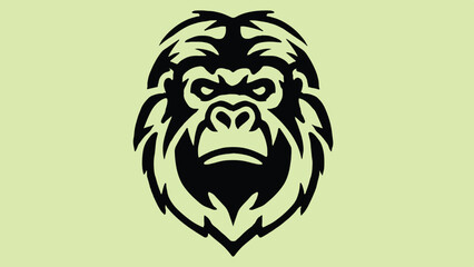 gorilla head silhouette logo in flat style