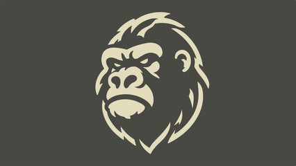 gorilla head silhouette logo in flat style