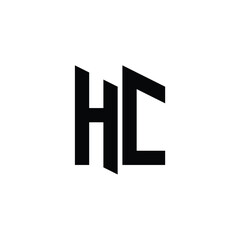 Obraz premium HC monogram logo design letter text name symbol monochrome logotype alphabet character simple logo