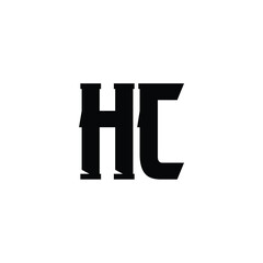 HC monogram logo design letter text name symbol monochrome logotype alphabet character simple logo