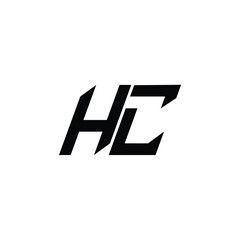 HC monogram logo design letter text name symbol monochrome logotype alphabet character simple logo