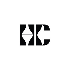 HC monogram logo design letter text name symbol monochrome logotype alphabet character simple logo