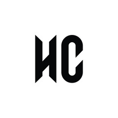 HC monogram logo design letter text name symbol monochrome logotype alphabet character simple logo