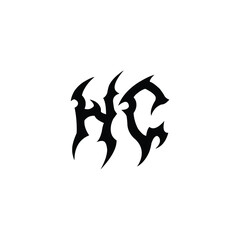 HC monogram logo design letter text name symbol monochrome logotype alphabet character simple logo