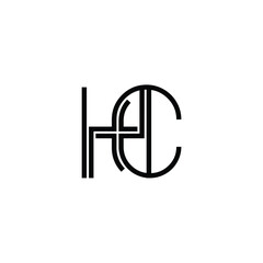 HC monogram logo design letter text name symbol monochrome logotype alphabet character simple logo