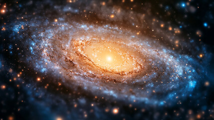 Cosmic Nebula: Starry Night Galaxy, Digital Painting, Papercutout Style