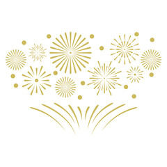 New Year Fire Works Border Decoration