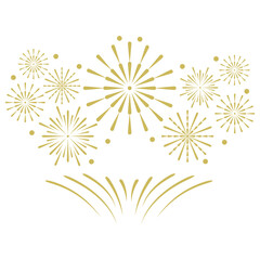 New Year Fire Works Border Decoration